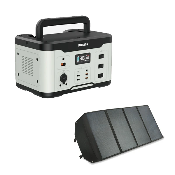 【PHILIPS 飛利浦】1000W儲能行動電源+100W太陽能充電板 (/組 DLP8092C+DLP8843C)