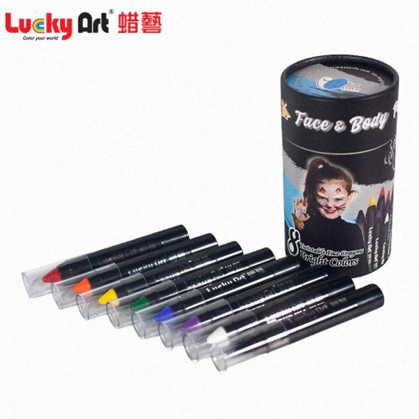 【Lucky Art】 蜡藝 8色油性旋轉式人體彩繪筆(一盒)