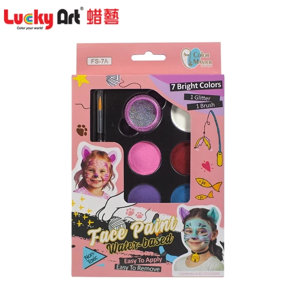 【Lucky Art】 蜡藝 7色水性人體彩繪-粉幻系列(一盒)
