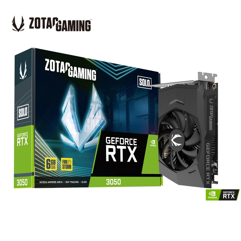 【ZOTAC 索泰】RTX 3050 6GB GDDR6 Solo 顯示卡(GDDR6)
