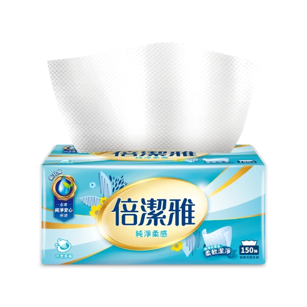 <618必搶>【倍潔雅】純淨柔感抽取式衛生紙(150抽X10包X6袋)