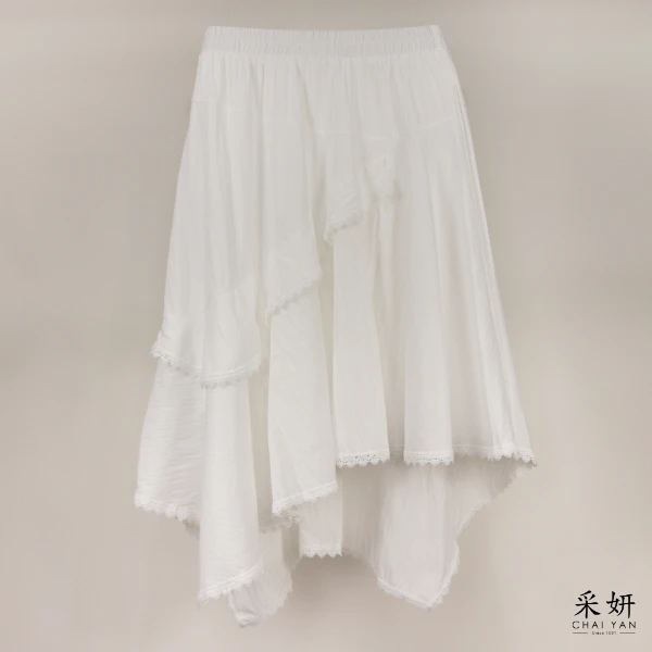 【Chai Yan 采妍】斜拼接蛋糕中長裙(春夏新款 65-78公斤可穿)