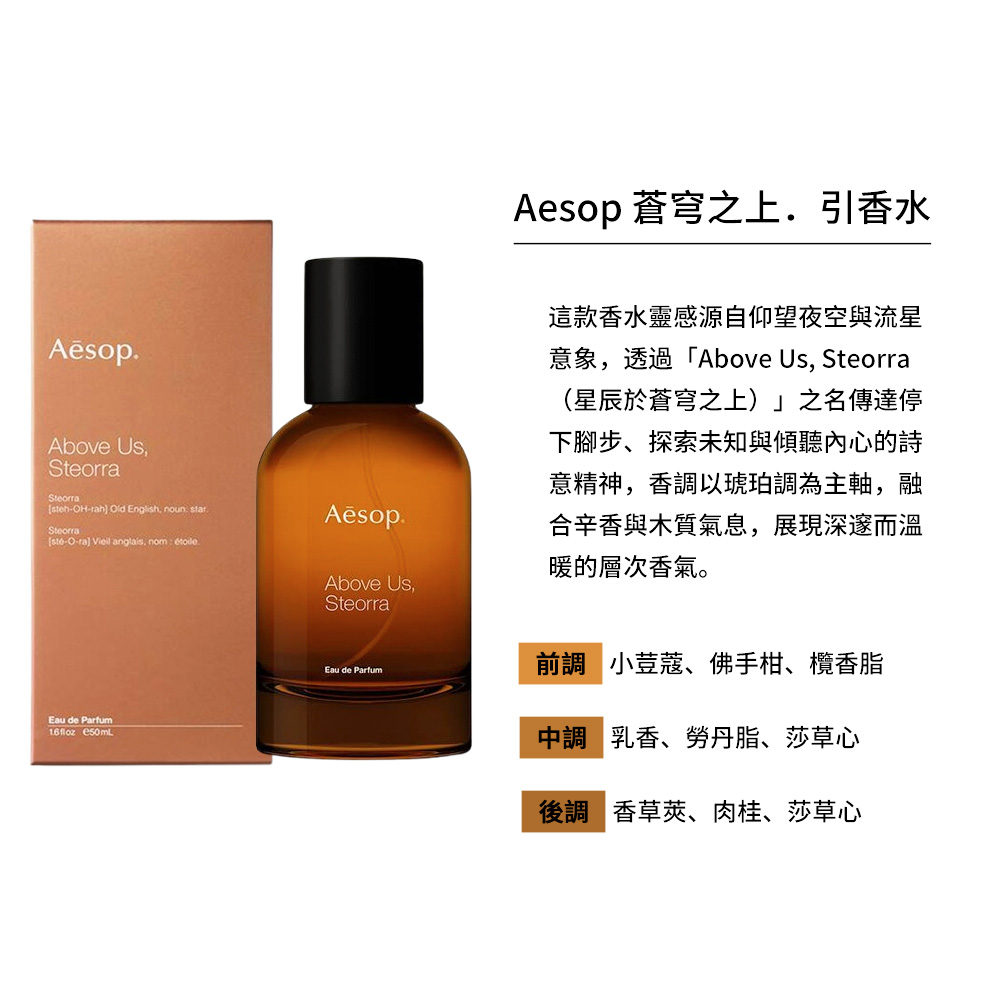Aesop Aurum 50ml ユニセックス香水 アバヴ アス、ステオーラ オードパルファム | フレグランス | Aesop