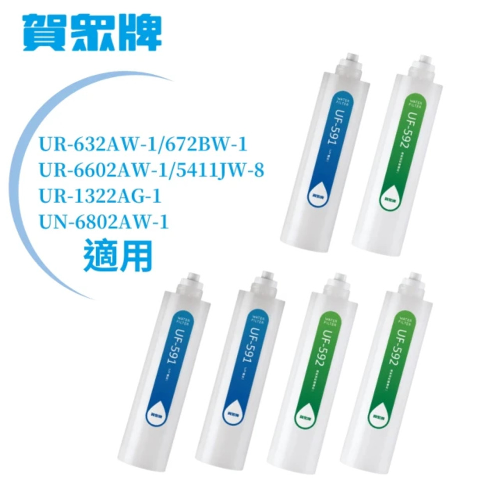 【賀眾牌】賀眾牌NSF認證DIY超值組MF-1(MF-1內含濾芯UF-591*3、UF-592*3)