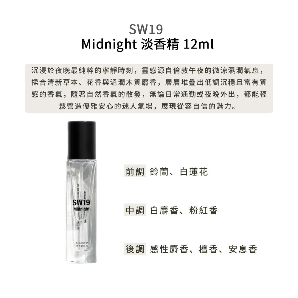 SW19】淡香水12ml (Midnight/3pm/6am/8am)(多款任選航空版) - 全聯全電商