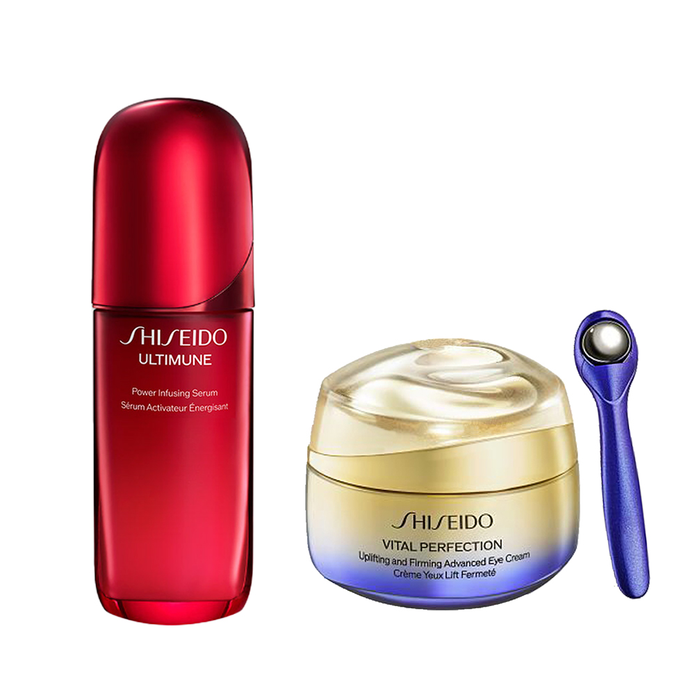 【SHISEIDO 資生堂】紅妍山茶花修護精華 75ml+ 激抗痕亮採緊緻ACE眼霜 15ml(航空版)