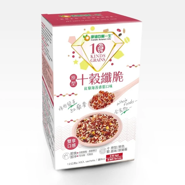 【康迪】原型十穀纖脆-紅藜海苔香鬆口味(10g X 12入)
