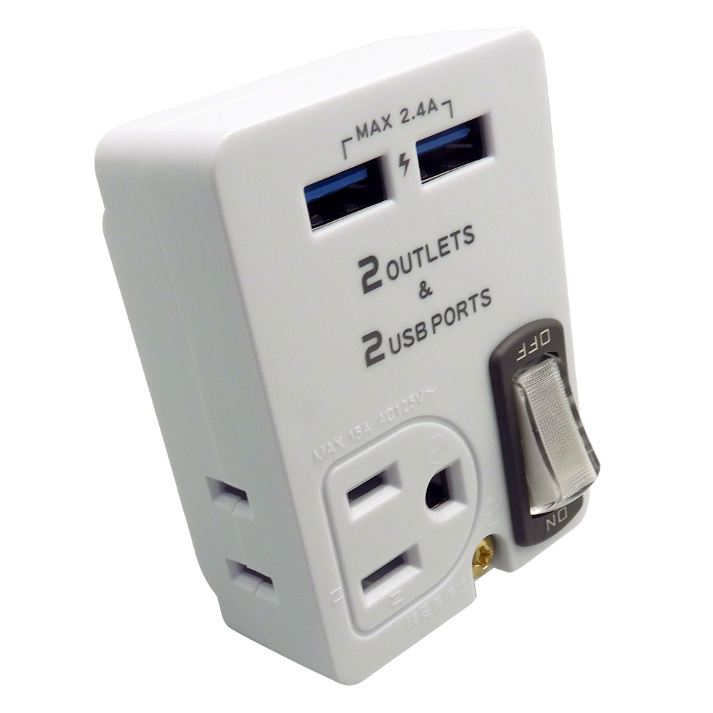 【Dr.AV 聖岡科技】動力公牛 PB-60U節能2 USB+2插 分接插座(分接器 擴充插頭 壁插 充擴座 USB)