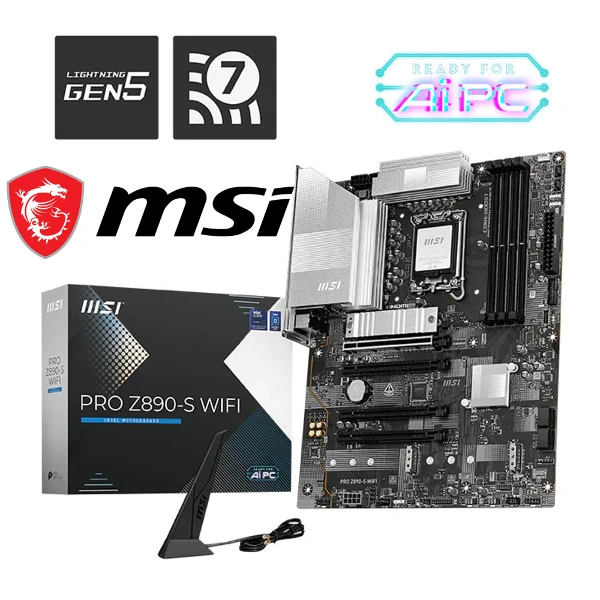 【MSI 微星】PRO Z890-S WIFI(ATX/1H1P/Realtek 2.5G/Wi-Fi 7+BT 5.4/註冊四年保)