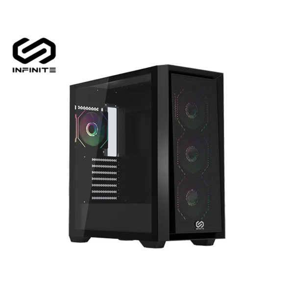 【Mavoly 松聖】INFINITE APEX AC05 玻璃透側機殼(E-ATX/網孔面板/內建風扇前3後1/顯卡390mm/塔散165mm)