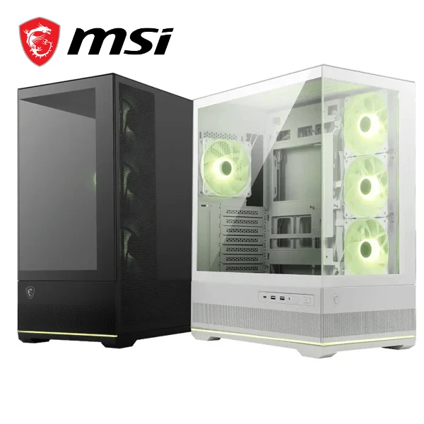 【MSI 微星】MAG PANO 110R PZ 全景玻璃機殼(ATX/Type-C/內建風扇側3後1/顯卡400mm/塔散165mm)