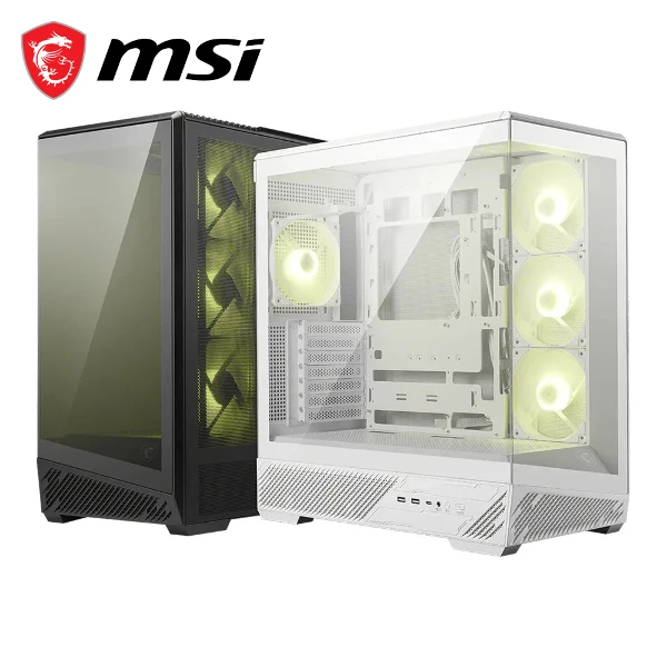 【MSI 微星】MAG PANO 130R PZ 全景玻璃機殼(ATX/Type-C/內建風扇側3後1/支援背插主板/顯卡400mm/塔散165mm)