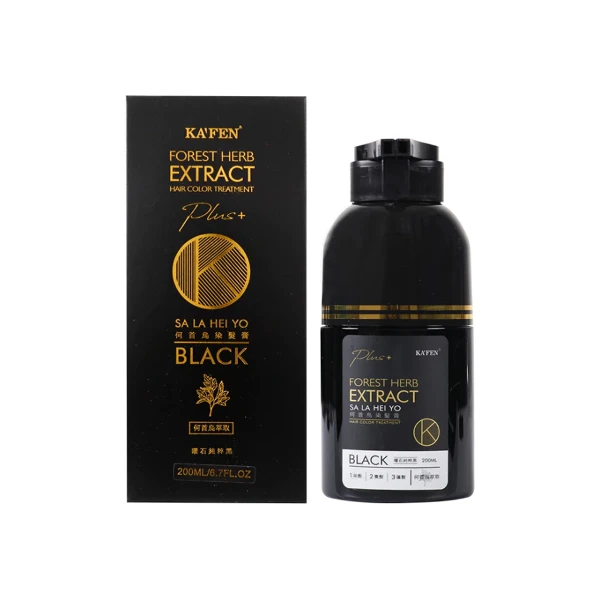 【KAFEN 卡氛】SA LA HEI YO 何首烏染髮膏(耀石純粹黑200ml)