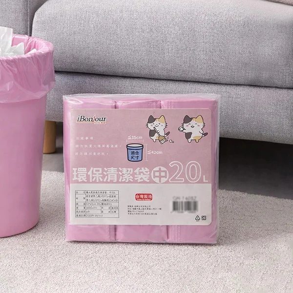 【一品川流】台灣製環保清潔袋(-中-20L-3入x6組)