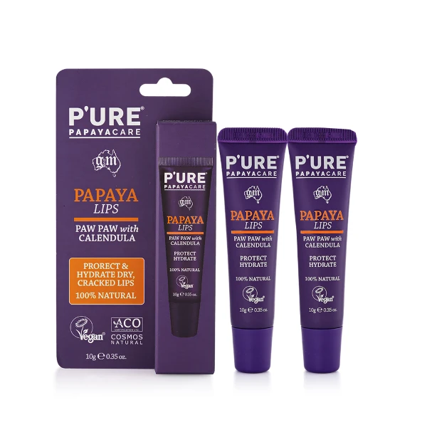 【Pure papayacare】木瓜護唇膏含金盞花(2入組  10g/條)