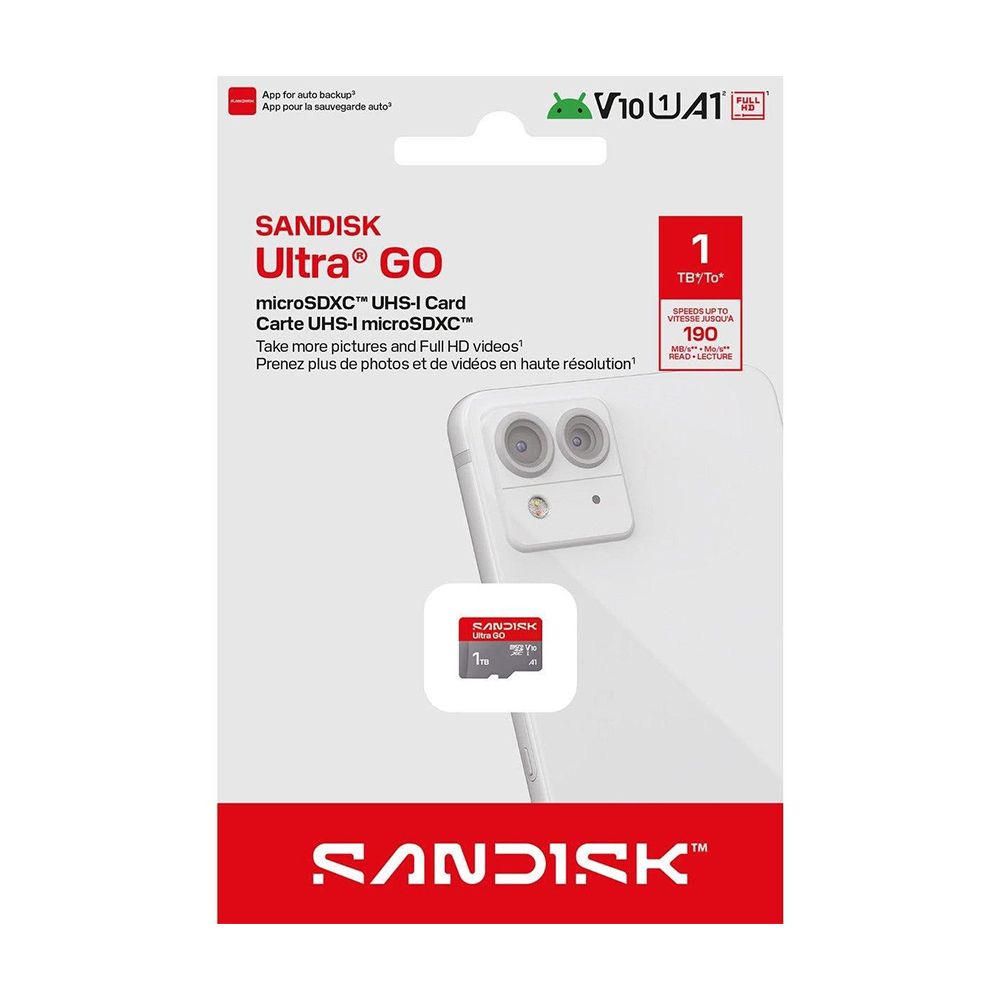 【SanDisk】ULTRA GO 1TB V10 A1 microSD 記憶卡 190MB/s(1TB)