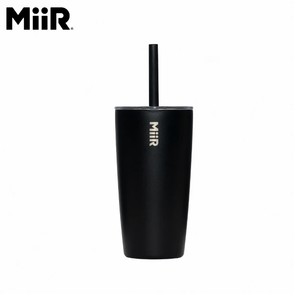 【MiiR】Straw Tumbler 雙層真空 保溫/保冰 隨行杯 吸管上蓋-經典黑(16oz/473ml )