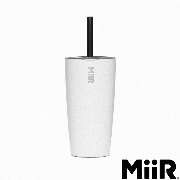 【MiiR】Straw Tumbler 雙層真空 保溫/保冰 隨行杯 吸管上蓋-時尚白(16oz/473ml )