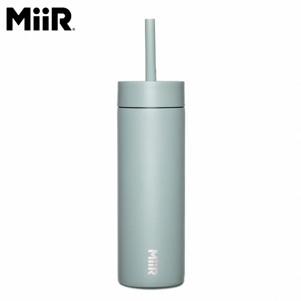【MiiR】Sipper Straw Bottle 雙層真空 保溫/保冰 吸管上蓋 隨身瓶-鼠尾草綠(16oz/473ml )