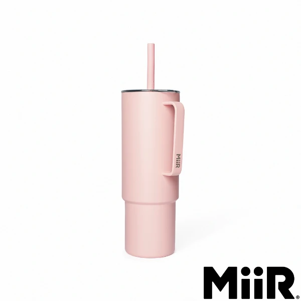 【MiiR】All Day Straw Cup 雙層真空 保溫 保冰 大容量 吸管杯-櫻花粉(32oz/946mL)
