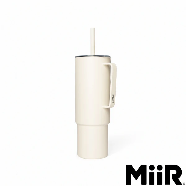 【MiiR】All Day Straw Cup 雙層真空 保溫 保冰 大容量 吸管杯-砂岩白(32oz/946mL)