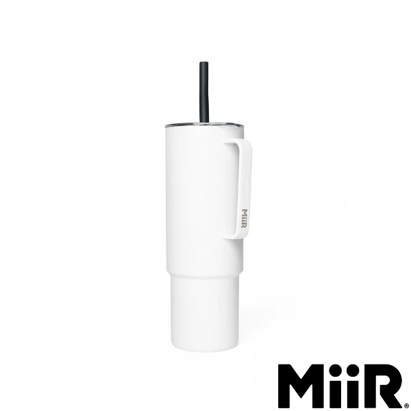 【MiiR】All Day Straw Cup 雙層真空 保溫 保冰 大容量 吸管杯-時尚白(32oz/946mL)