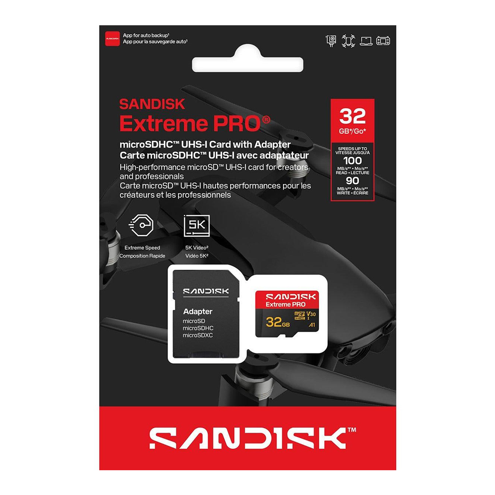 【SanDisk】Extreme PRO 32G microSD U3 V30 5K 高速 記憶卡(32GB)