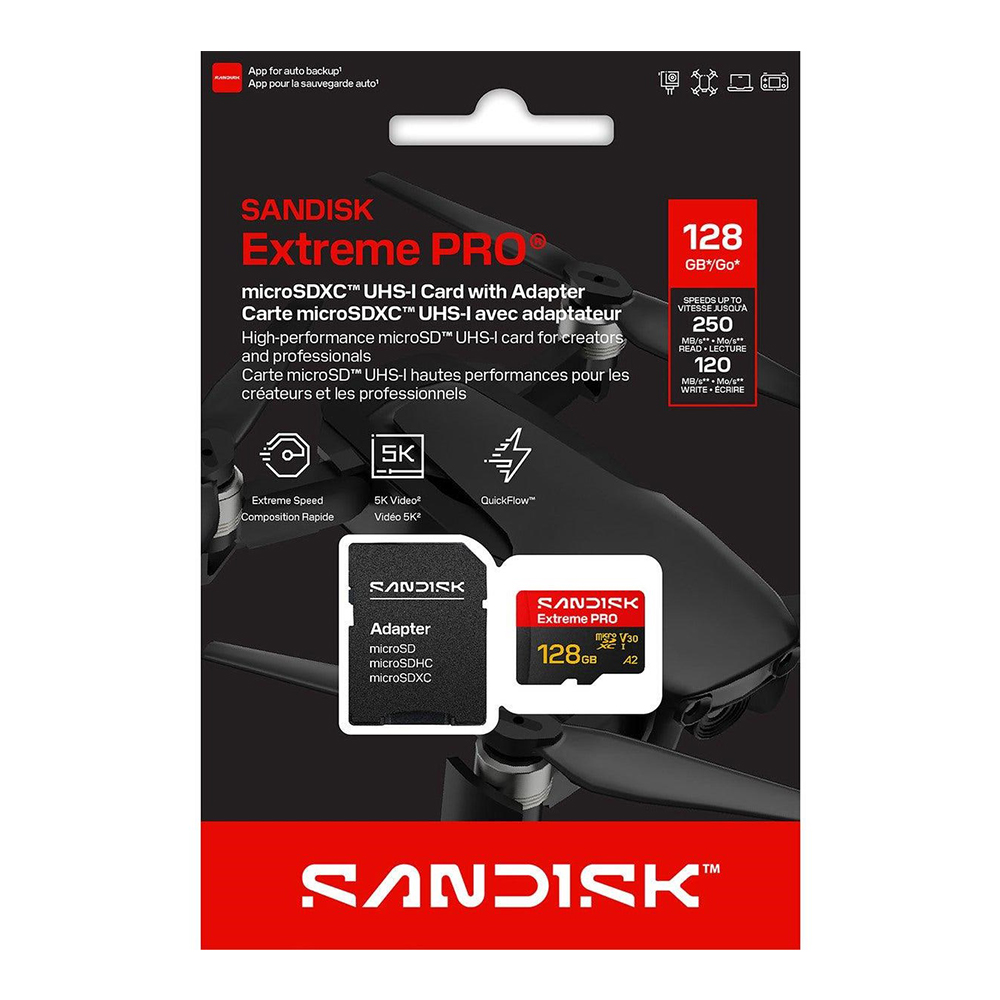 【SanDisk】Extreme PRO 128G microSD U3 V30 5K 高速 記憶卡(128GB)