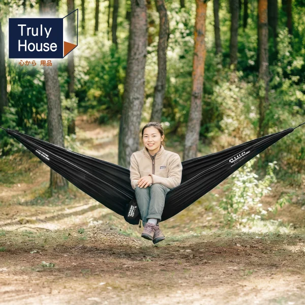 【Truly House】戶外露營吊床 超輕便攜吊床 露營休閒吊床 防翻設計 附綁帶(三色任選)