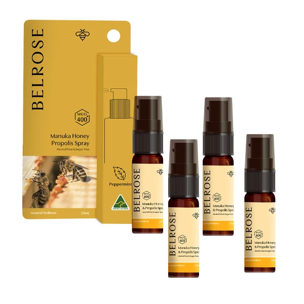 【Belrose 澳倍美】麥蘆卡蜂膠口腔噴劑-(4 入組  25ml/瓶)