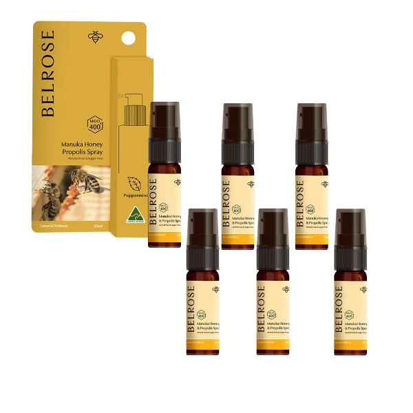 【Belrose 澳倍美】麥蘆卡蜂膠口腔噴劑-(6 入組  25ml/瓶)