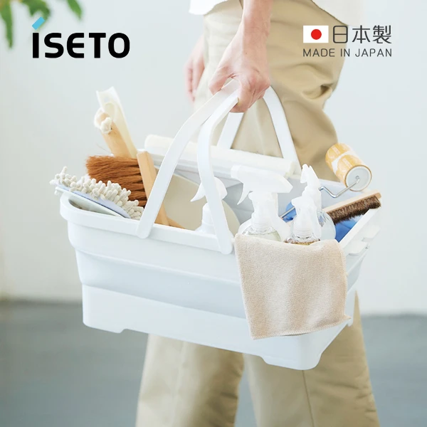 【ISETO】日製方形伸縮折疊式提籃/水桶(15L/多色可選)