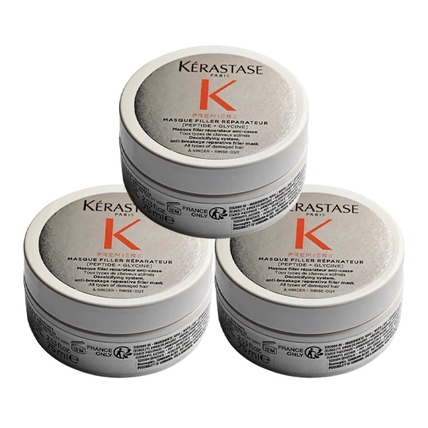 【KERASTASE 巴黎卡詩】白鑽升肽重建髮膜 75ml*3入組(航空版)