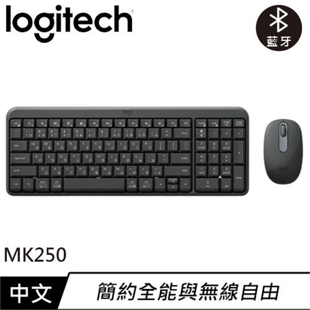 【TE】Logitech 羅技 MK250 無線鍵盤滑鼠組 黑色(Logitech 羅技 MK250 無線鍵盤滑鼠組 黑色)