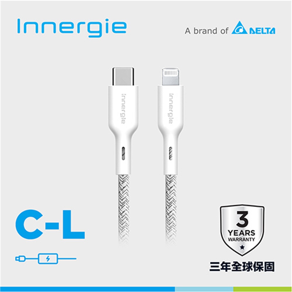 【DELTA 台達電子】台達Innergie C-L USB-C對Lightning充電線 白 1.8M(台達Innergie C-L USB-C對Lightning充電線 白 1.8M)