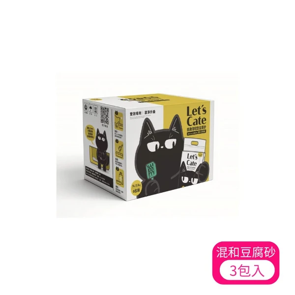 【Let's Cate】凱勒混和型豆腐砂(活性碳+原味)-7L(*3包入)