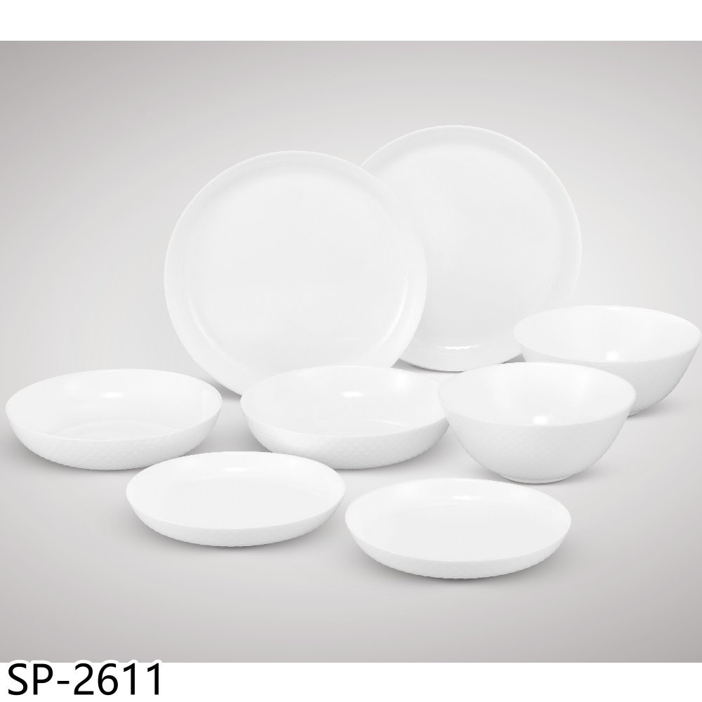 【Luminarc 樂美雅】晶鑽浮雕系列強化餐盤八件組贈SP-2611(SP-2611)