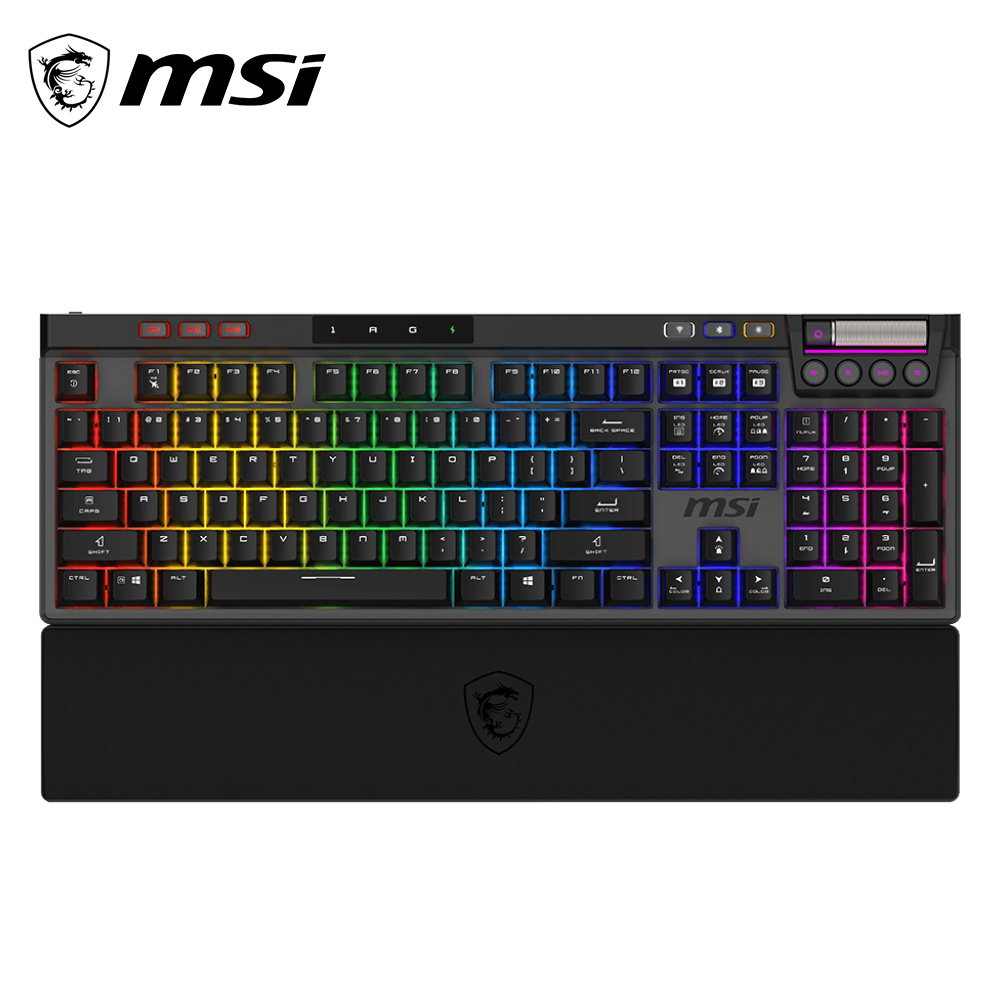 【MSI 微星】STRIKE PRO WIRELESS 三模靜音鍵盤(多元連接無線藍芽Type)
