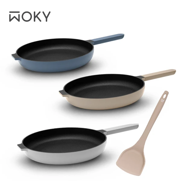 【WOKY 沃廚】TICERA™系列 哈哈鍋2.0-不沾淺煎鍋(26CM(無蓋)+鍋鏟)