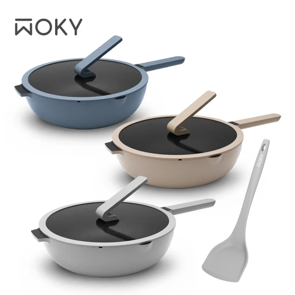 【WOKY 沃廚】TICERA™系列 哈哈鍋2.0-不沾深煎鍋(32CM+鍋鏟)