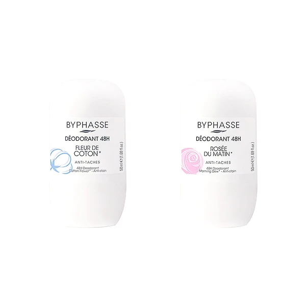 【BYPHASSE 蓓昂斯】48H 滾珠體香劑 50ml (玫瑰香/棉花香)(多款任選 航空版)