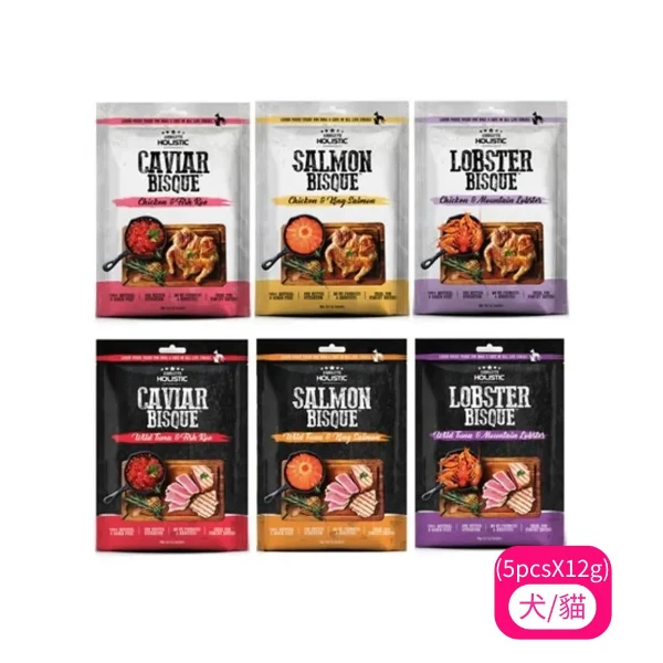 【ABSOLUTE HOLISTIC 超越巔峰】狗用/貓用肉泥系列 60g (5pcsX12g)(*12入 購買二件贈送泰國寵物喝水神仙磚《淨水神仙磚》 (重量超過20kg除外))