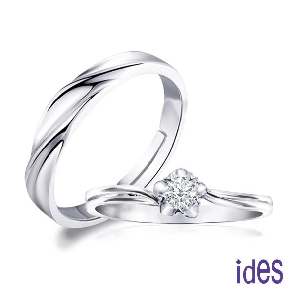 【ides 愛蒂思】買一送一 精選日本設計款10分F/VS1情侶戒鑽石對戒/(（0330）)