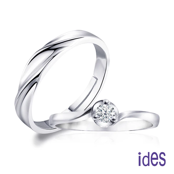 【ides 愛蒂思】買一送一 精選日本設計款10分F/VS1情侶戒鑽石對戒/(（0338）)