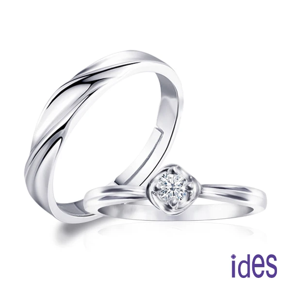 【ides 愛蒂思】買一送一 精選日本設計款10分F/VS1情侶戒鑽石對戒/(（0334）)