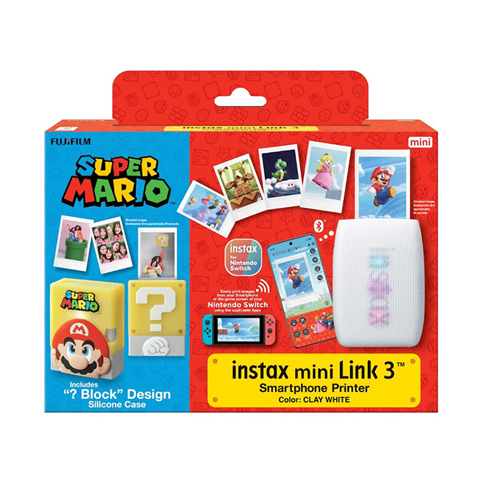 【Fujifilm】instax mini Link3 Mario 手機印相機 特別版 超級瑪莉歐套組 --公司貨(贈原廠透明相本+相片保護套20入)