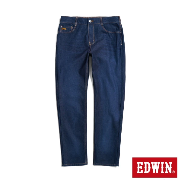【EDWIN】男裝 JERSEYS 菁英丹寧中腰中直筒迦績褲(原藍磨)
