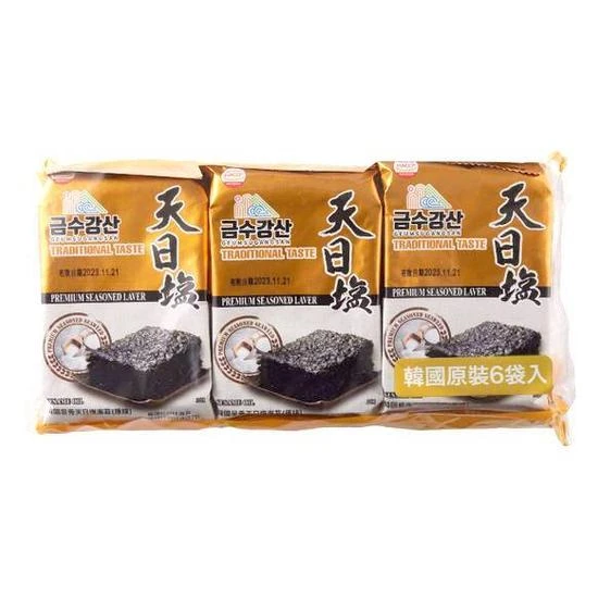 【景秀】天日鹽海苔-原味(3.5g*6入)