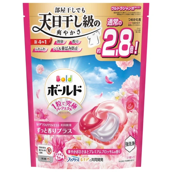 【BOLD】日本進口四合一洗衣膠囊-淡雅花香(31入)