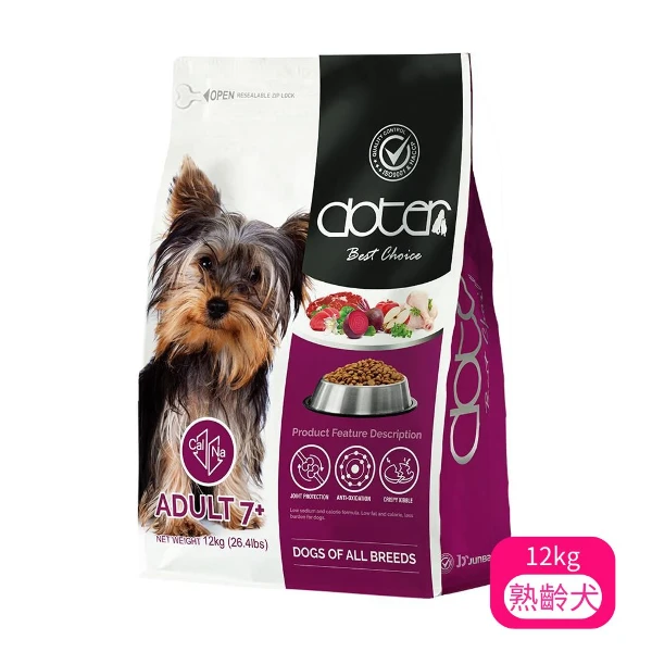 【doter 寵愛物語】犬飼料-熟齡犬 12kg(26.4lbs)(*1)